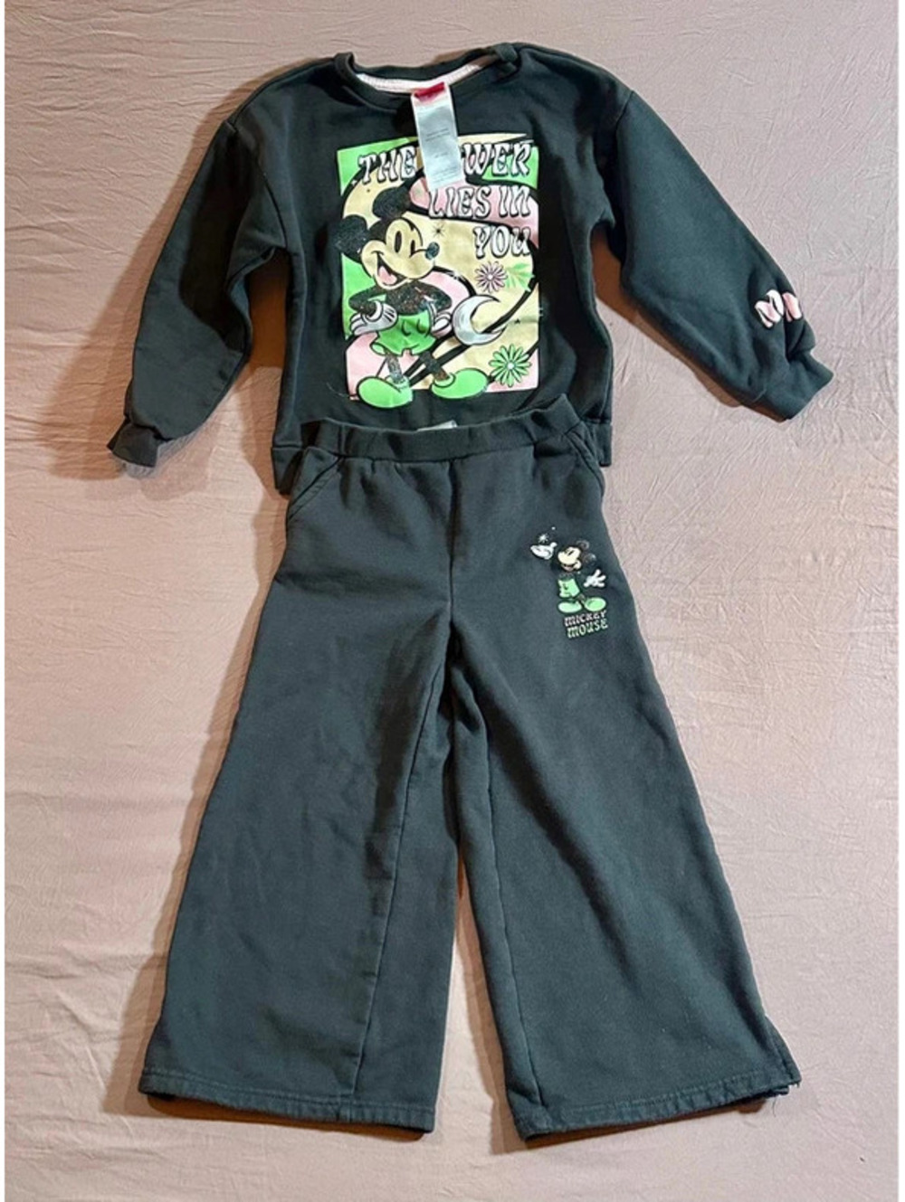 Disney Mickey Mouse Girls 2 Piece Sweatshirt and Pants Set